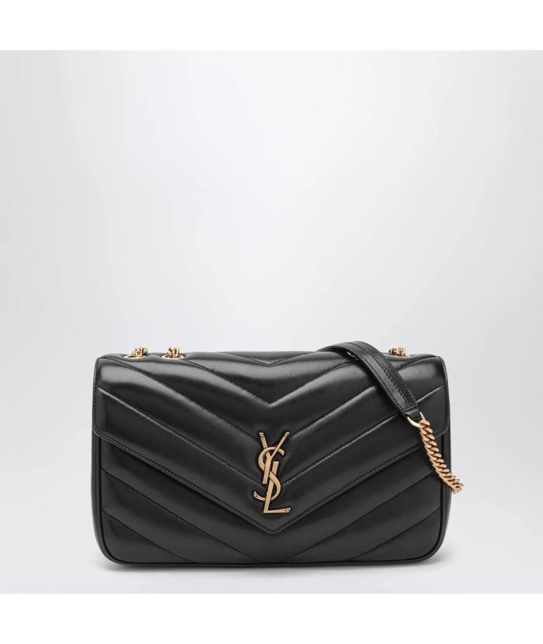 SAINT LAURENT Черная кожаная сумка через плечо, фото 3