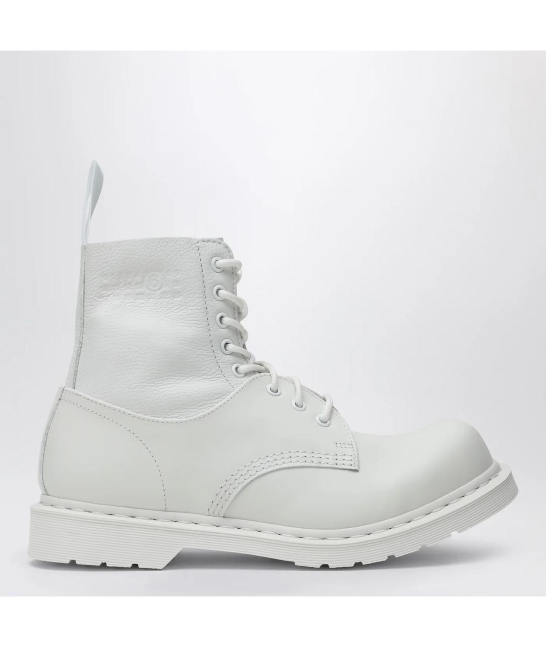 MM6 MAISON MARGIELA Белые кожаные высокие ботинки, фото 3