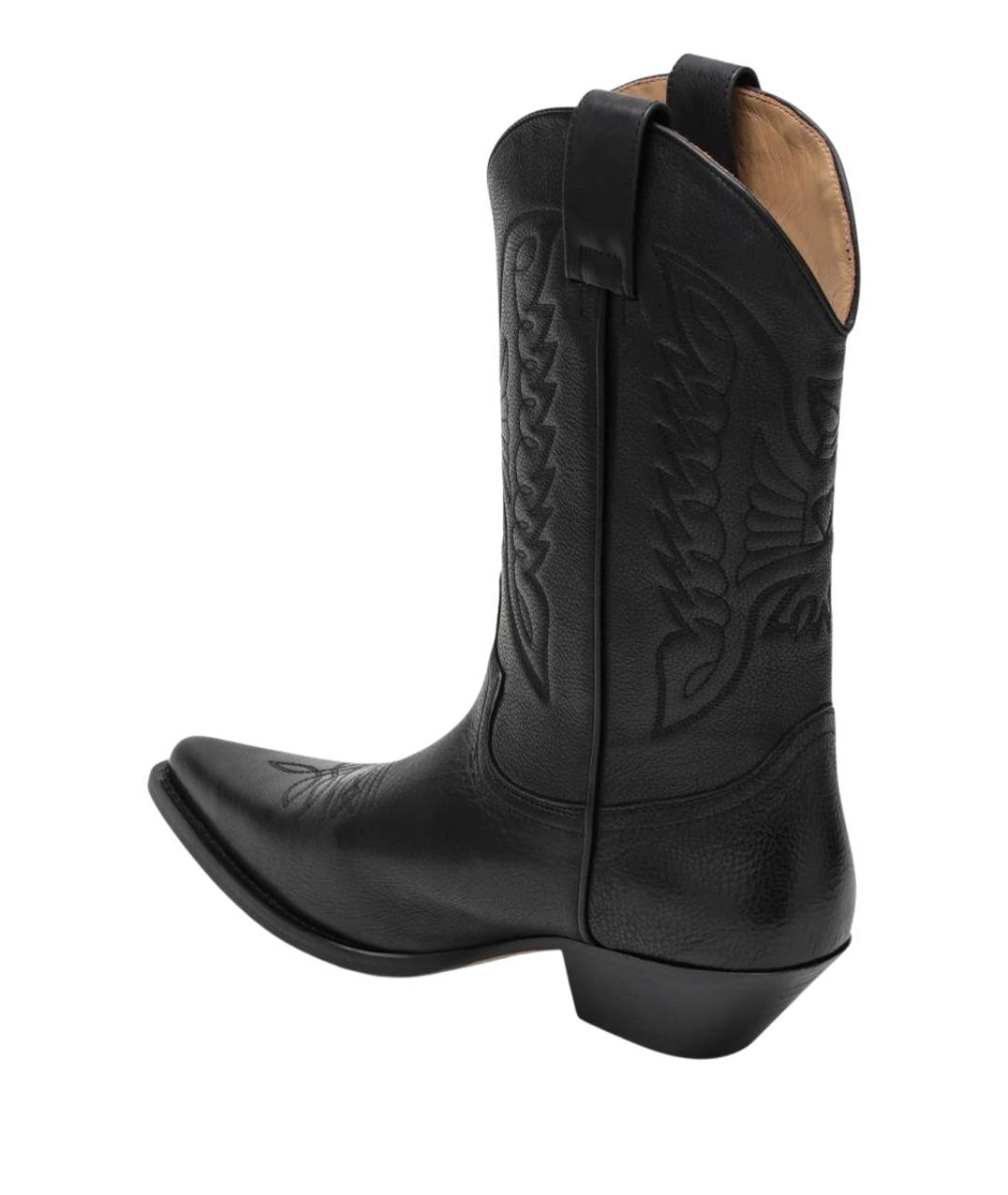 MM6 MAISON MARGIELA Черные кожаные высокие ботинки, фото 2