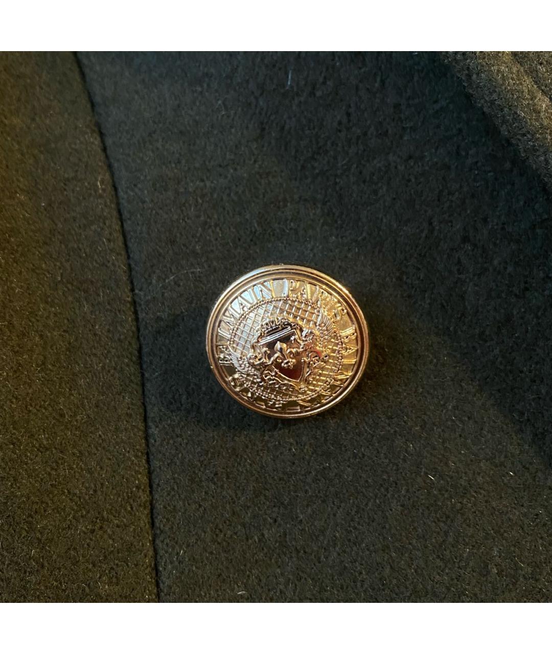 BALMAIN Хаки шерстяное пальто, фото 5