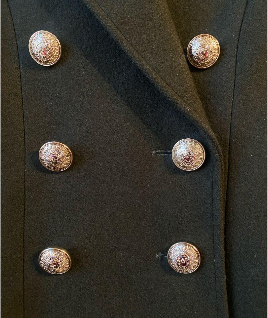 BALMAIN Хаки шерстяное пальто, фото 4