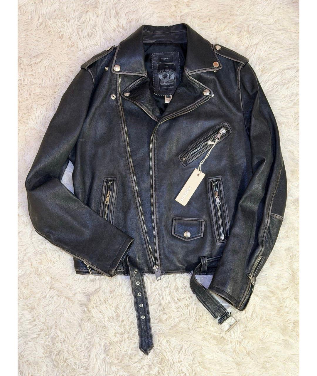 DIESEL Черная кожаная куртка, фото 4