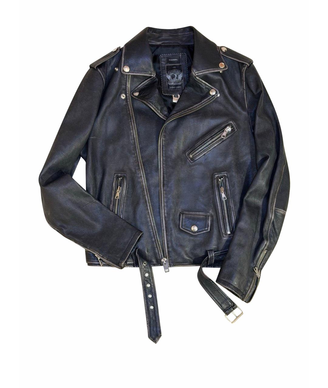 DIESEL Черная кожаная куртка, фото 1