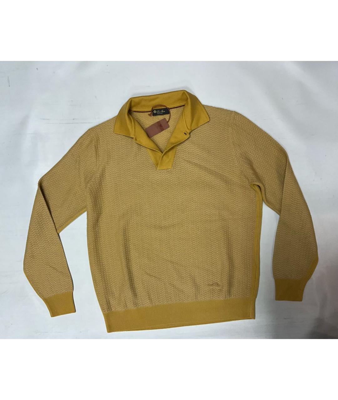 LORO PIANA Желтое поло с длинным рукавом, фото 4