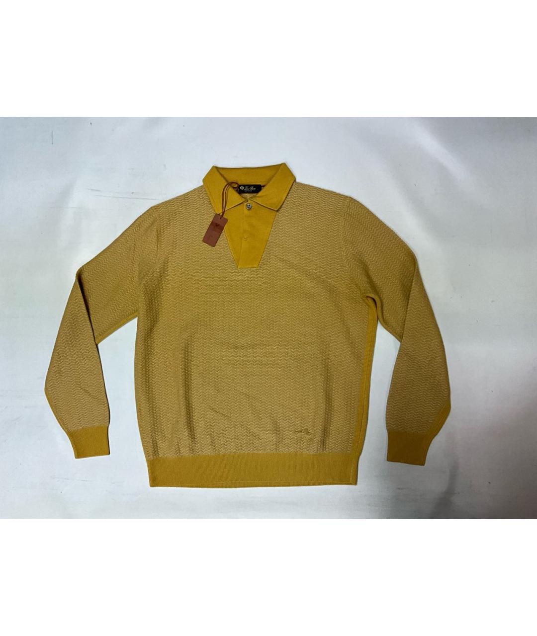 LORO PIANA Желтое поло с длинным рукавом, фото 7