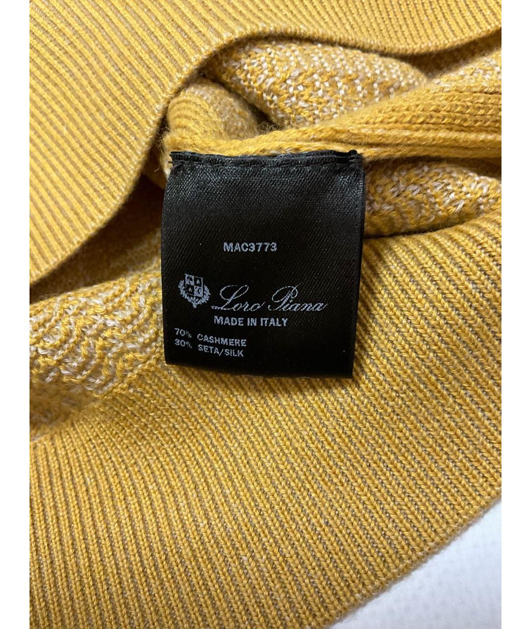 LORO PIANA Желтое поло с длинным рукавом, фото 5