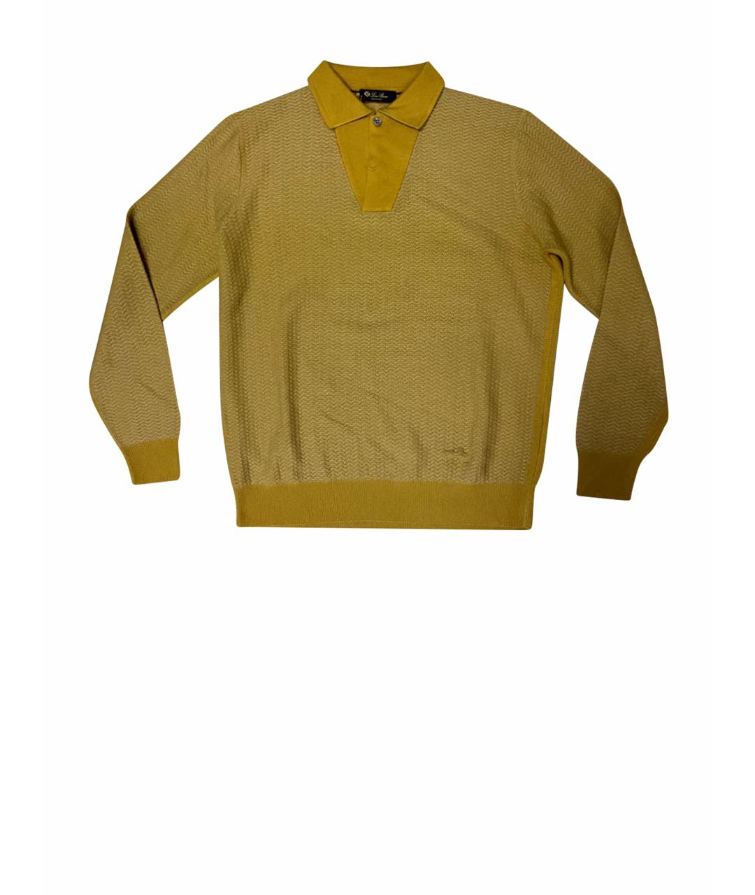LORO PIANA Желтое поло с длинным рукавом, фото 1