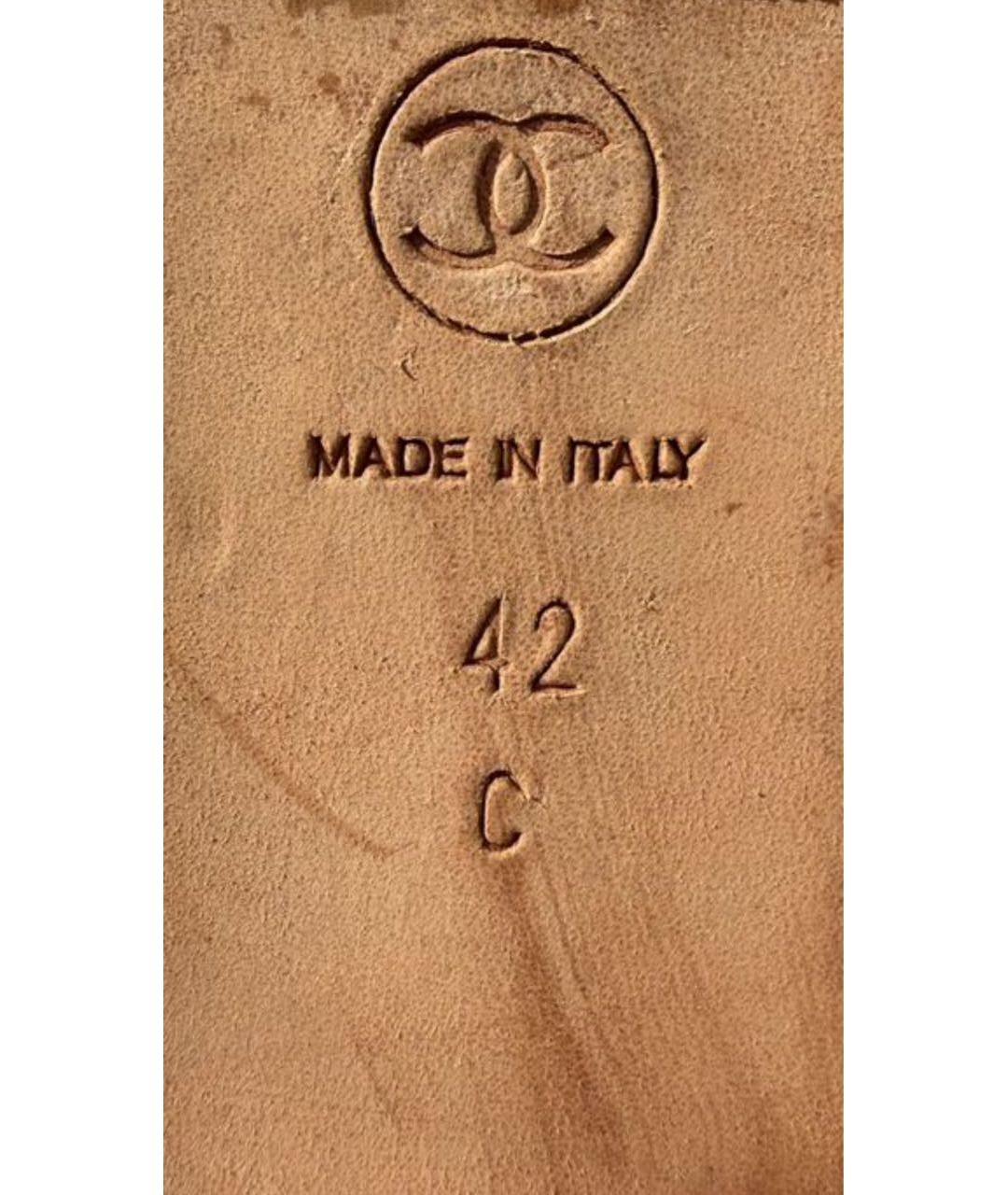 CHANEL Серебряные кожаные балетки, фото 5