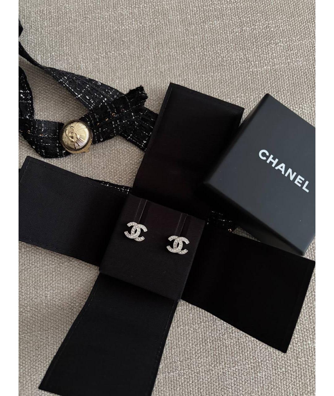 CHANEL Серебряные металлические серьги, фото 2