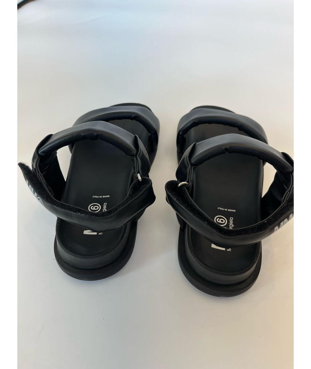 MM6 MAISON MARGIELA Черные сандалии и шлепанцы, фото 3