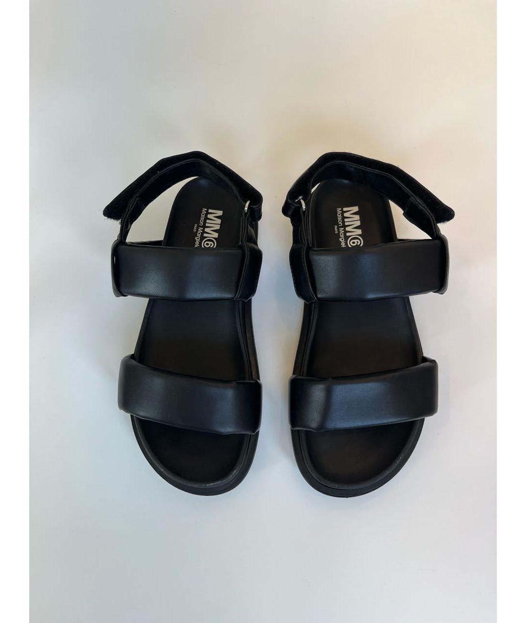 MM6 MAISON MARGIELA Черные сандалии и шлепанцы, фото 2
