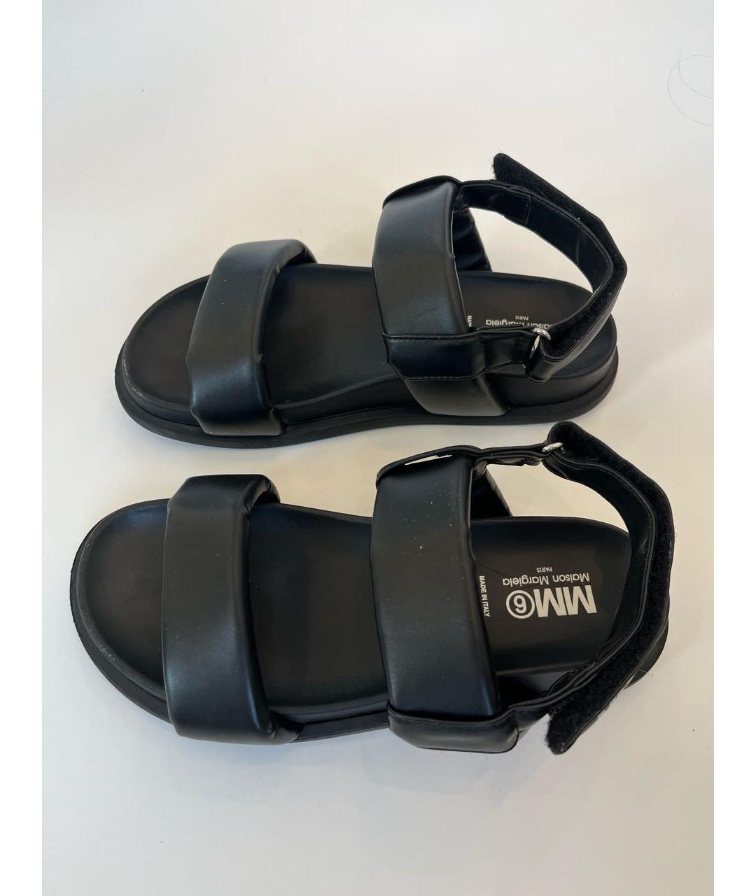 MM6 MAISON MARGIELA Черные сандалии и шлепанцы, фото 4