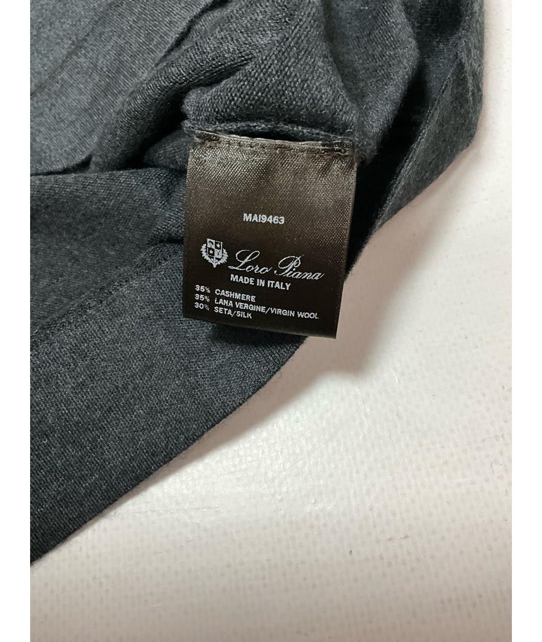LORO PIANA Серый шерстяной джемпер / свитер, фото 4