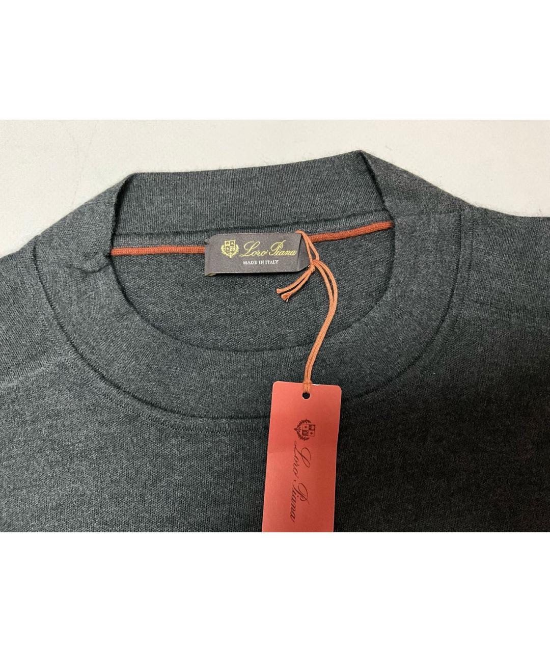 LORO PIANA Серый шерстяной джемпер / свитер, фото 2