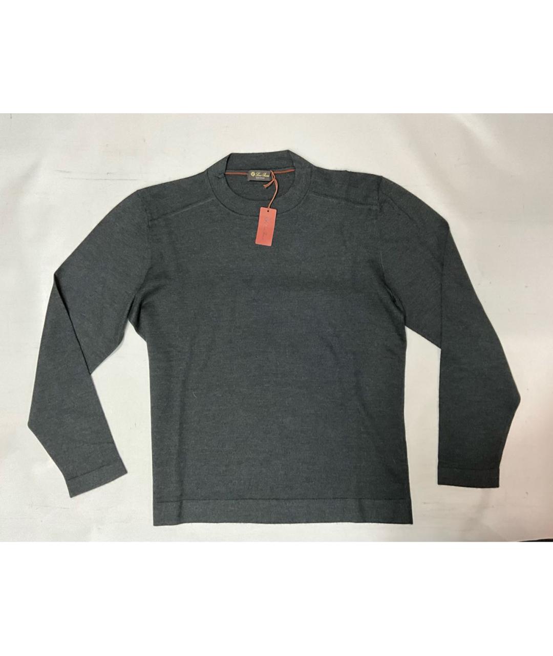 LORO PIANA Серый шерстяной джемпер / свитер, фото 6