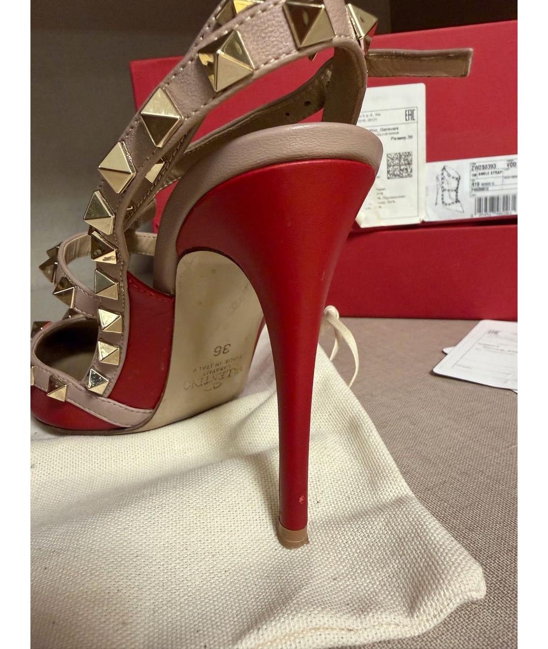 VALENTINO Красные кожаные туфли, фото 5