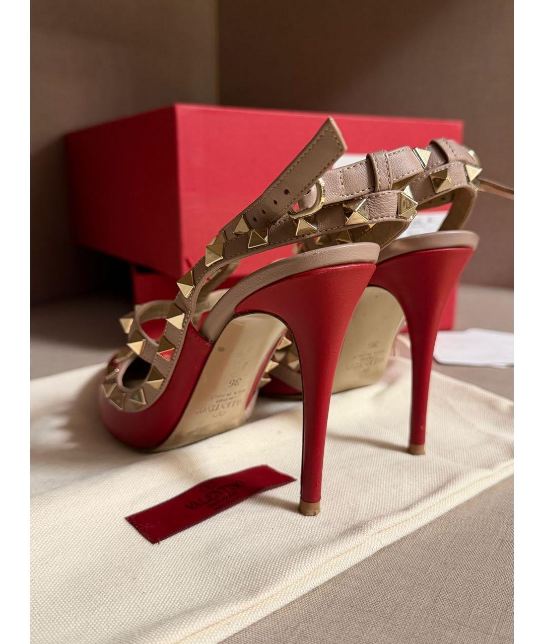 VALENTINO Красные кожаные туфли, фото 4