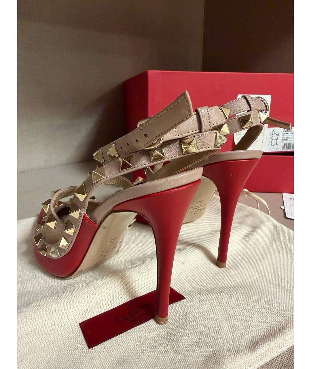 VALENTINO Красные кожаные туфли, фото 6