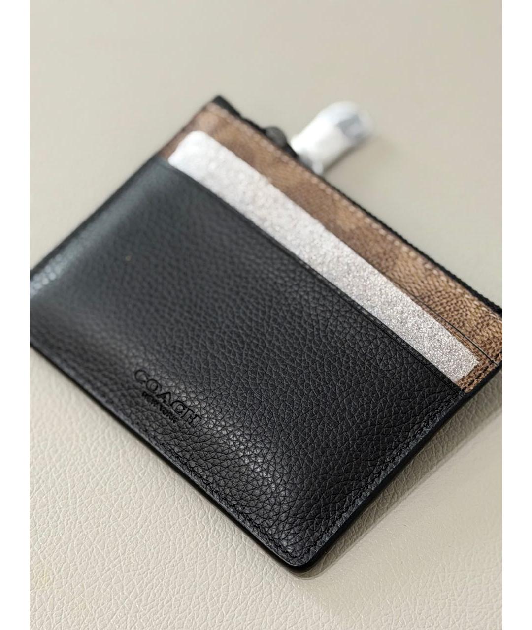 COACH Черный кожаный кардхолдер, фото 5