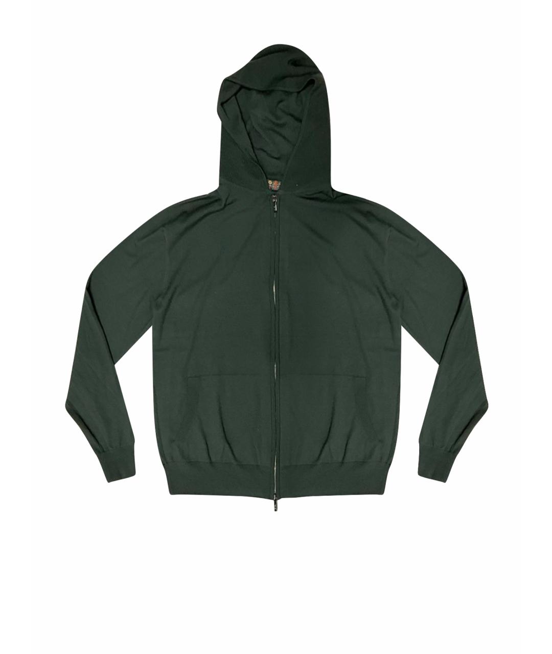 LORO PIANA Зеленый шерстяной кардиган, фото 1