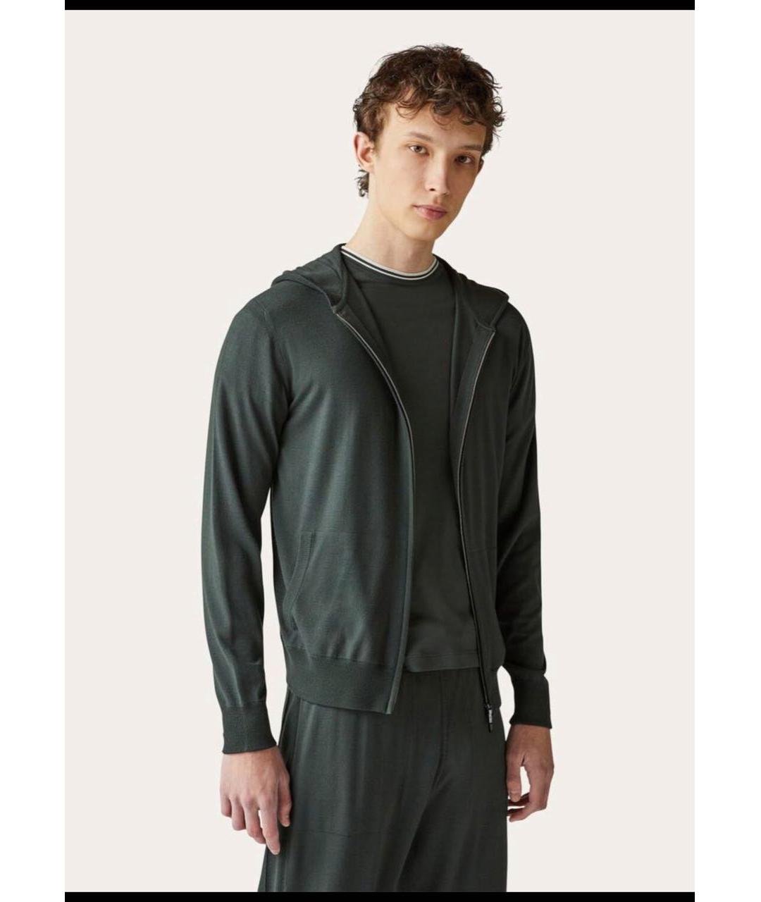 LORO PIANA Зеленый шерстяной кардиган, фото 7