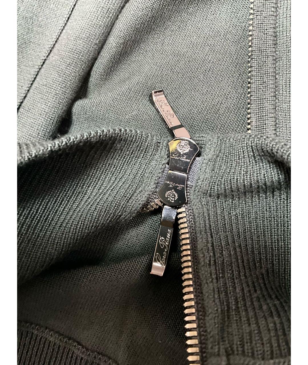 LORO PIANA Зеленый шерстяной кардиган, фото 3