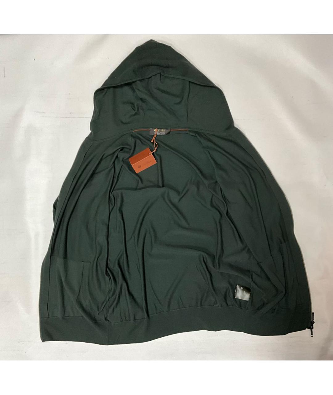 LORO PIANA Зеленый шерстяной кардиган, фото 2