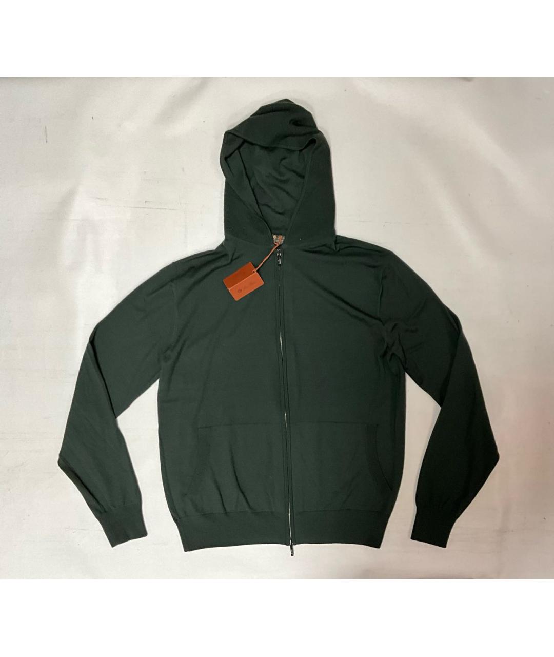 LORO PIANA Зеленый шерстяной кардиган, фото 9