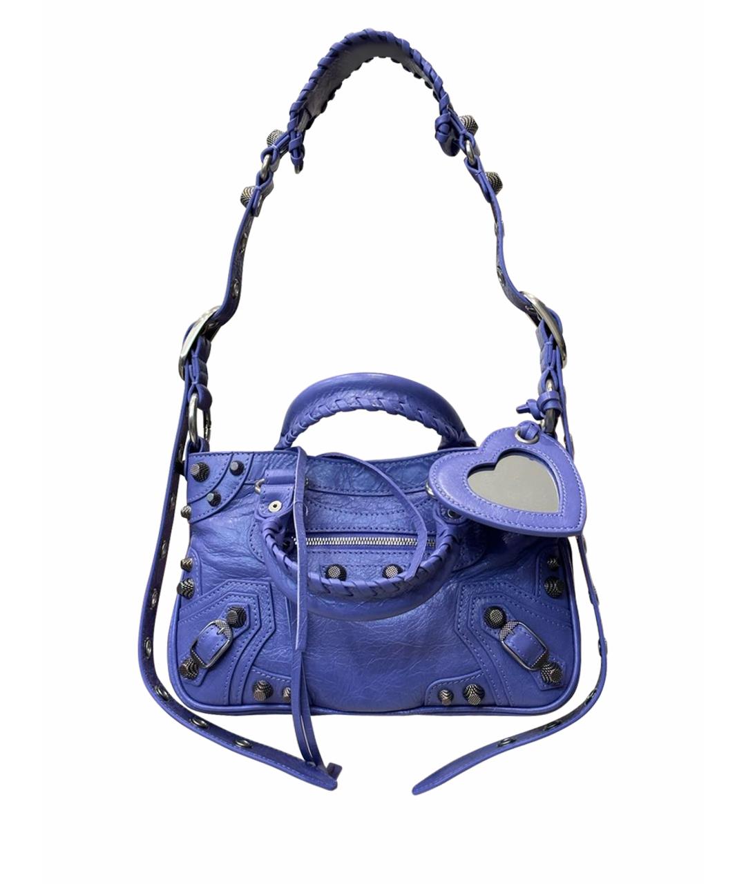 BALENCIAGA Фиолетовая кожаная сумка через плечо, фото 1