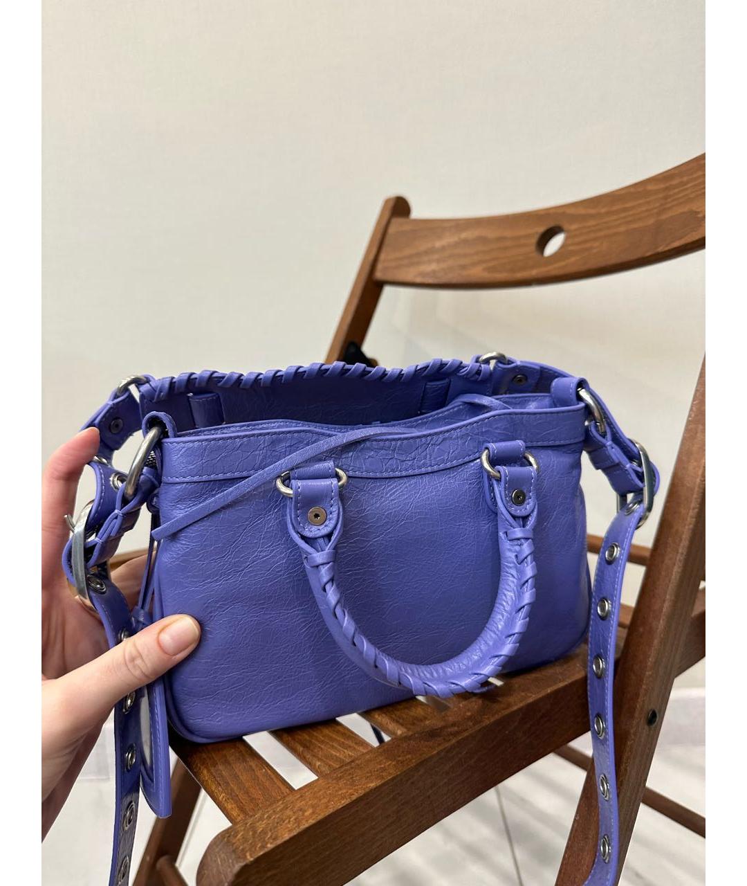 BALENCIAGA Фиолетовая кожаная сумка через плечо, фото 3