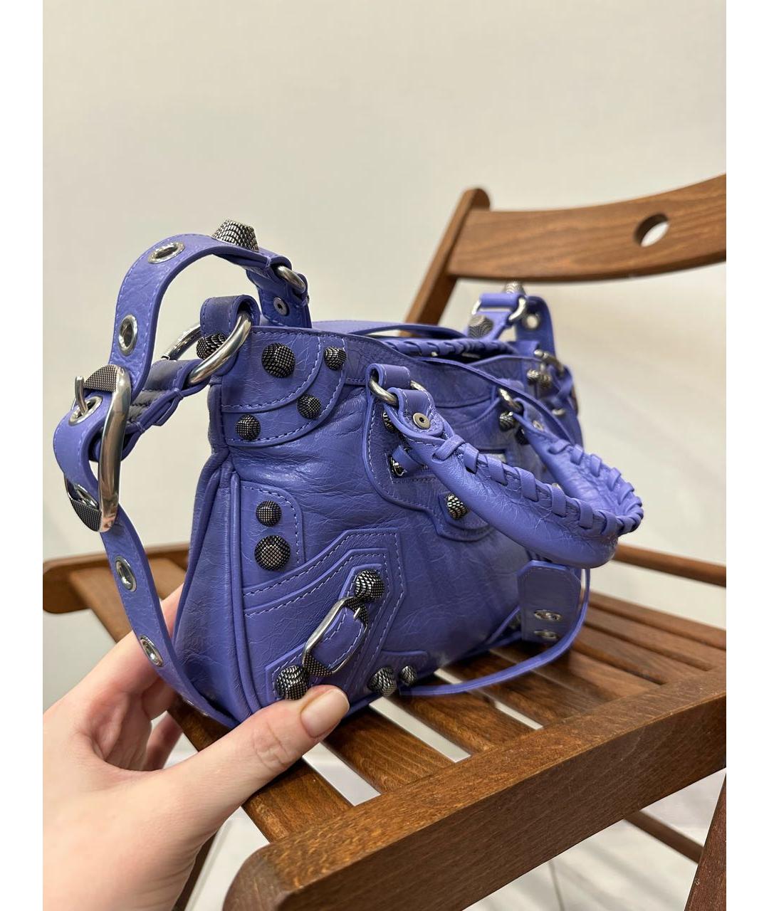 BALENCIAGA Фиолетовая кожаная сумка через плечо, фото 2