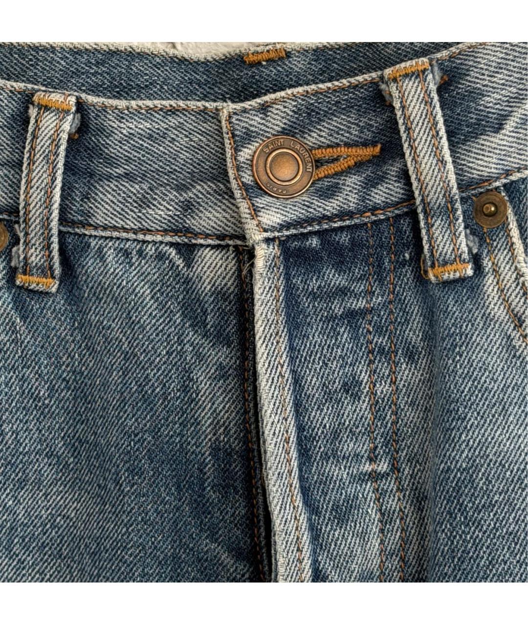 SAINT LAURENT Голубая деним юбка миди, фото 3