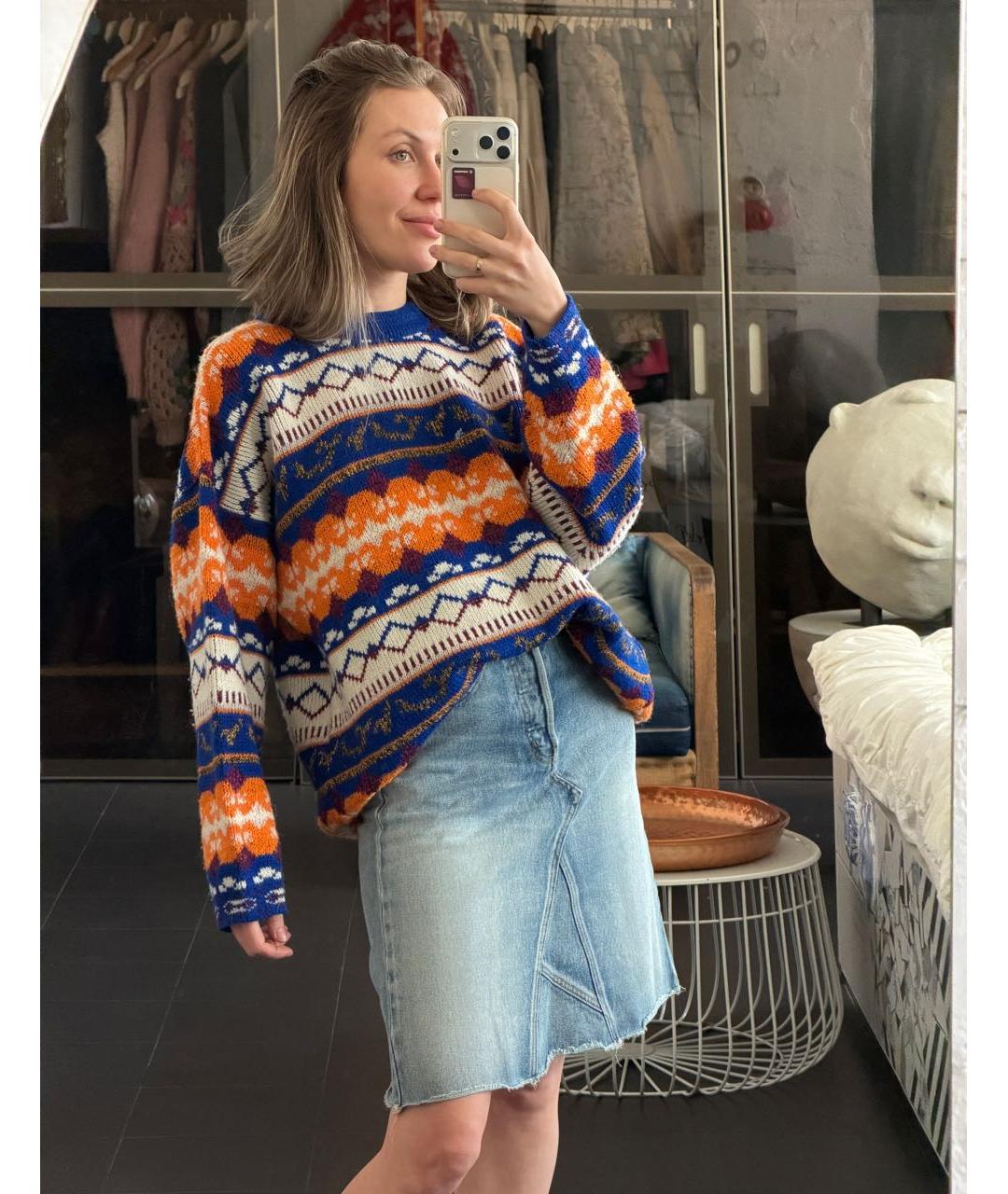 SAINT LAURENT Голубая деним юбка миди, фото 6