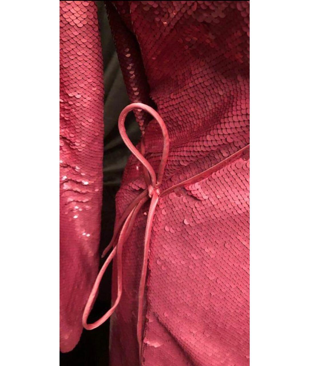 GANNI Розовое полиэстеровое вечернее платье, фото 9