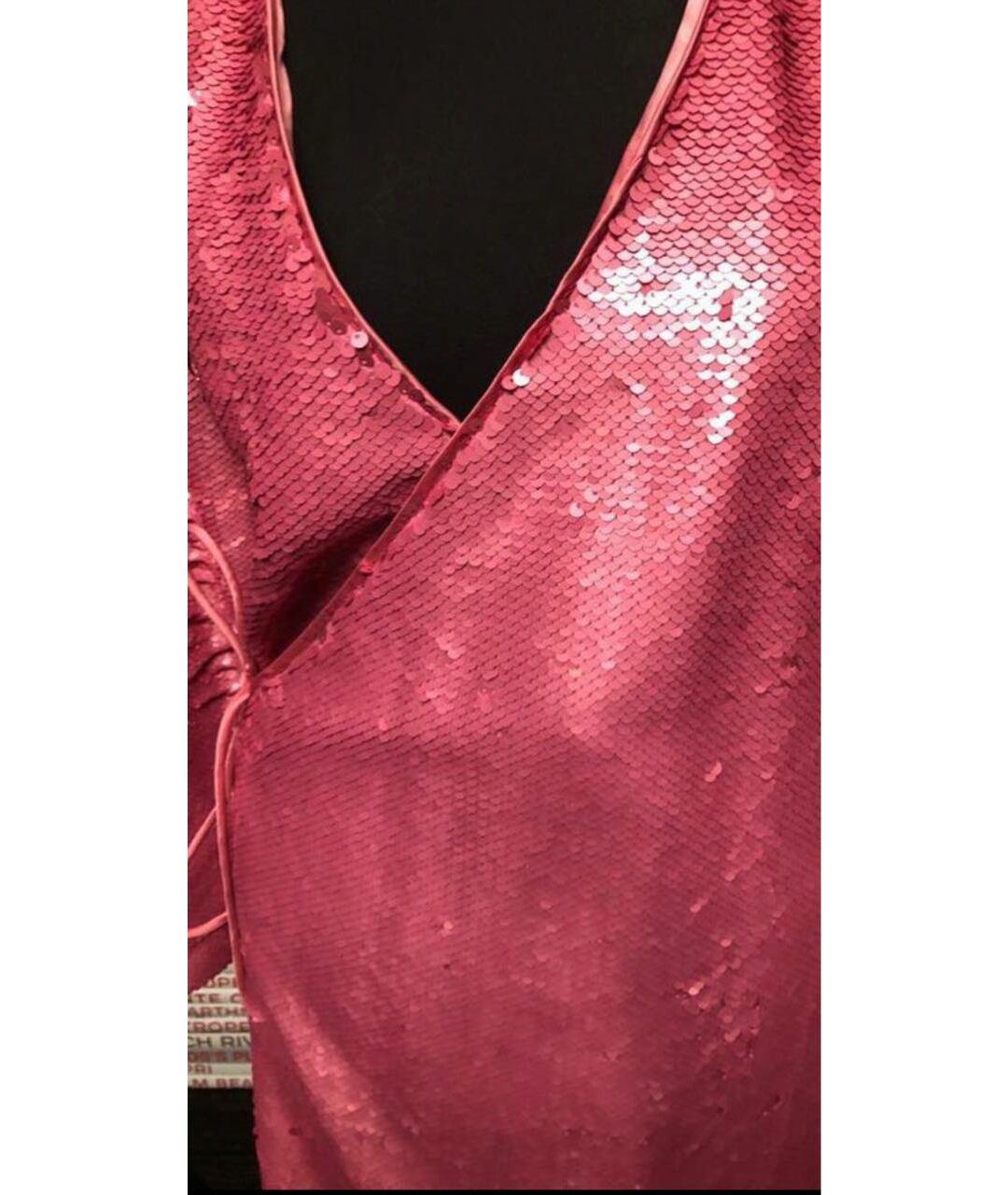 GANNI Розовое полиэстеровое вечернее платье, фото 8