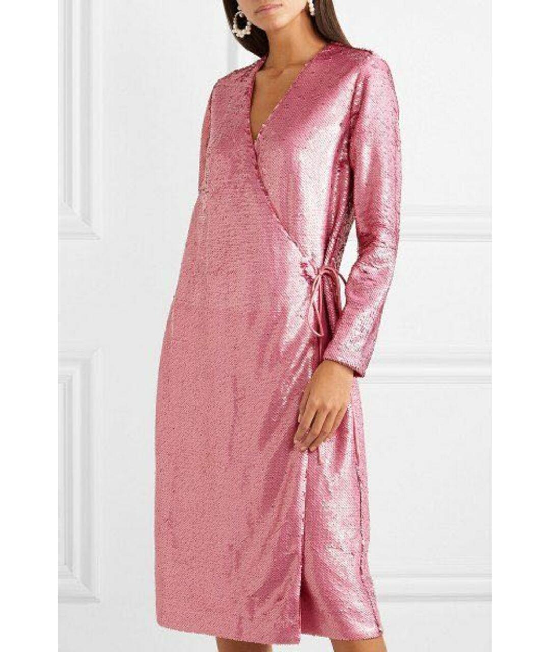 GANNI Розовое полиэстеровое вечернее платье, фото 2