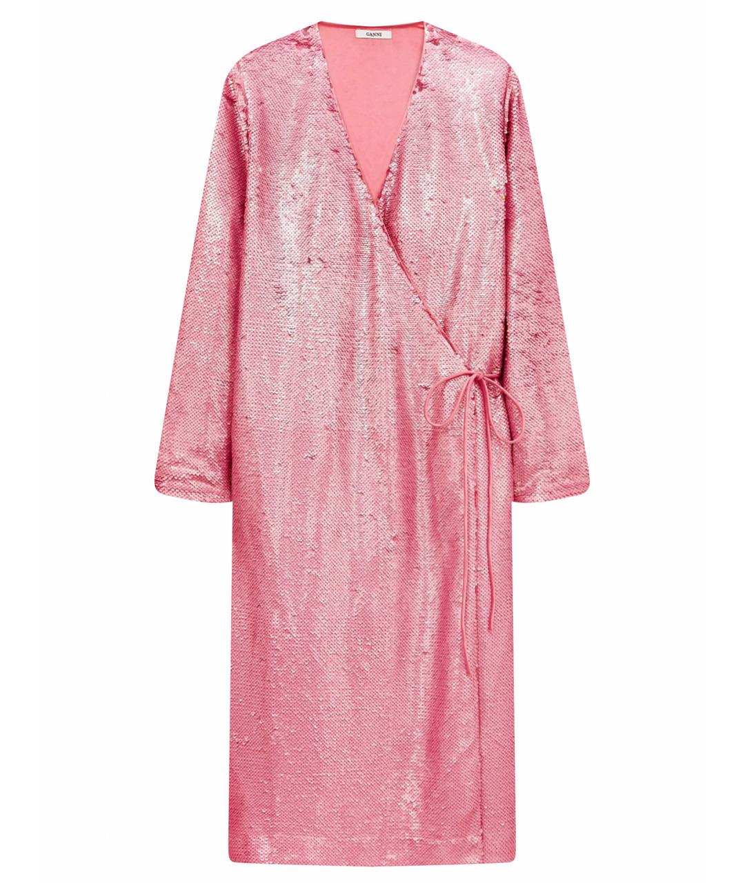 GANNI Розовое полиэстеровое вечернее платье, фото 1