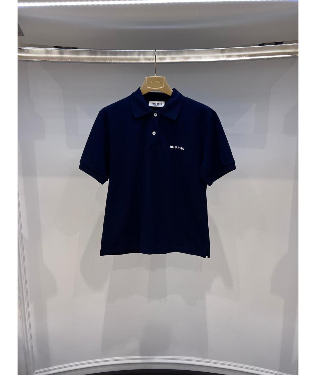 MIU MIU Темно-синяя футболка, фото 3
