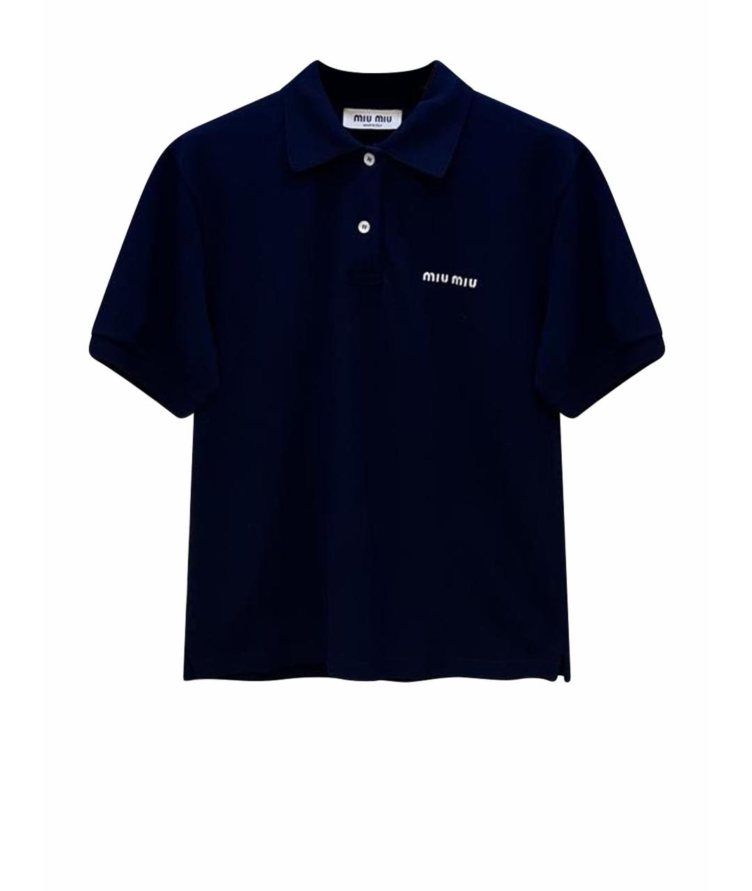 MIU MIU Темно-синяя футболка, фото 1