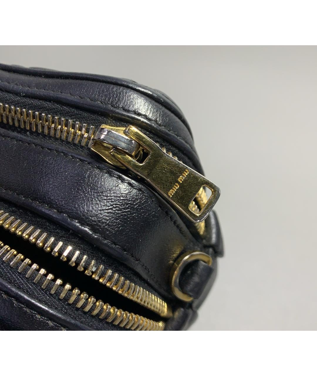 MIU MIU Черная кожаная сумка через плечо, фото 6
