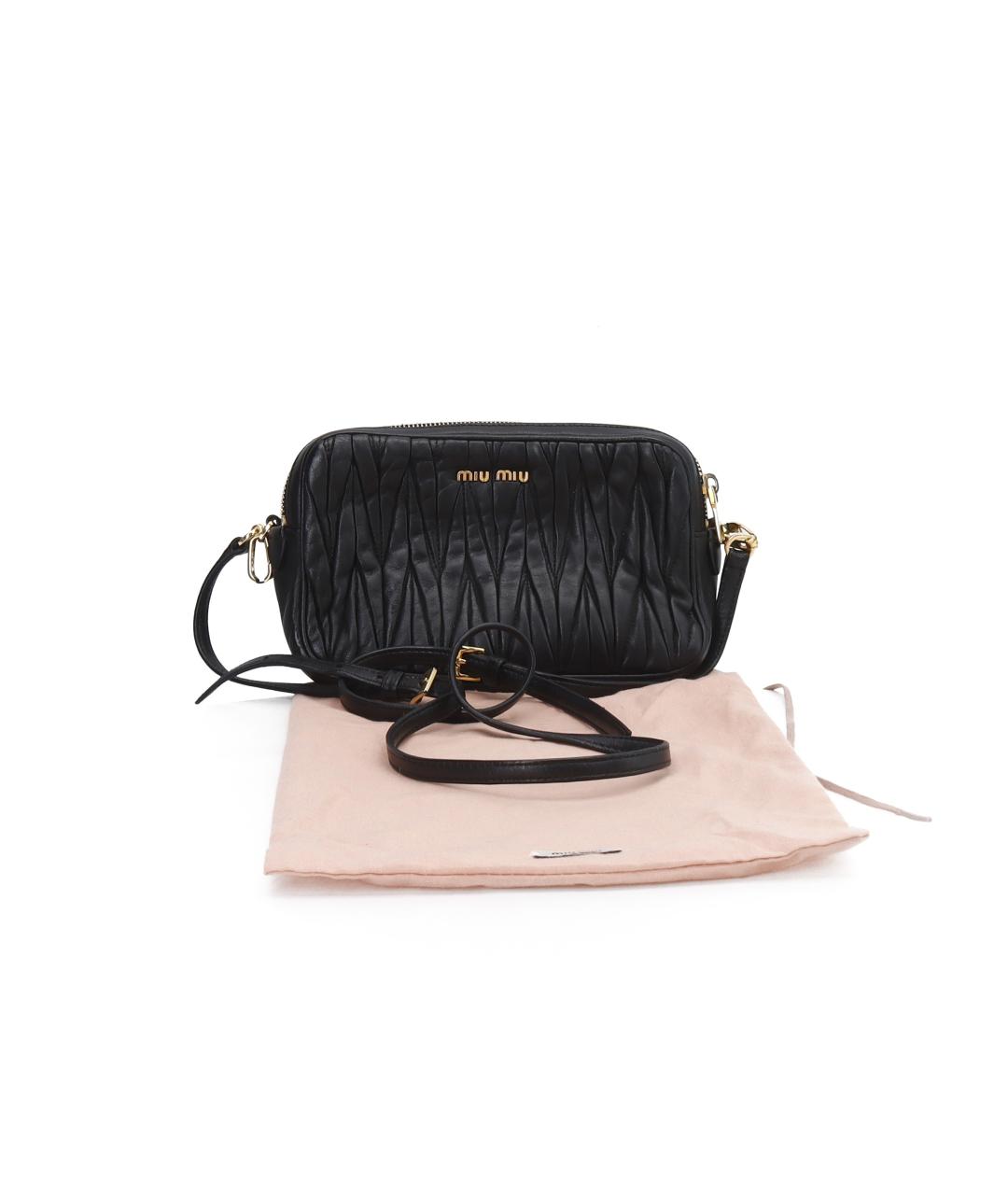 MIU MIU Черная кожаная сумка через плечо, фото 2