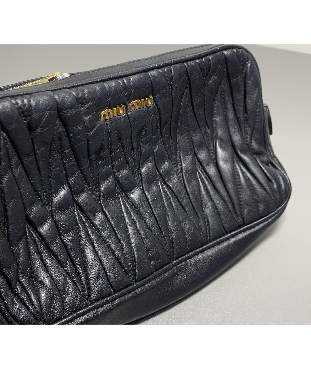 MIU MIU Черная кожаная сумка через плечо, фото 4