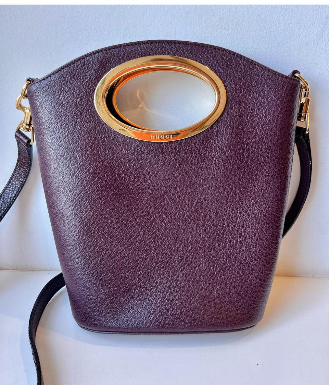 GUCCI Бордовая кожаная сумка через плечо, фото 7