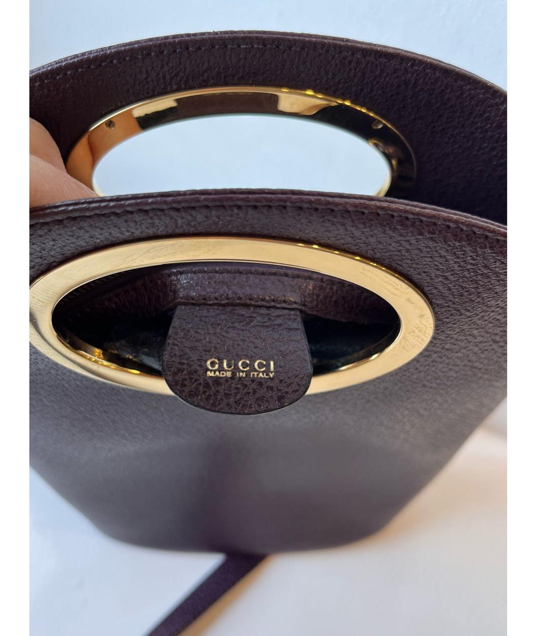 GUCCI Бордовая кожаная сумка через плечо, фото 4