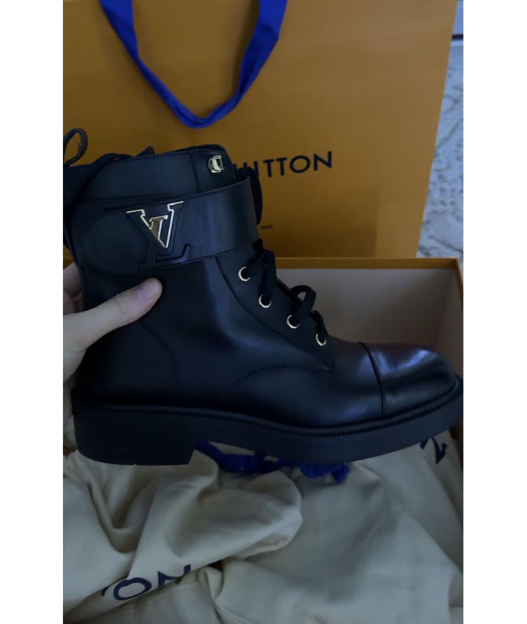 LOUIS VUITTON Черные кожаные ботинки, фото 3