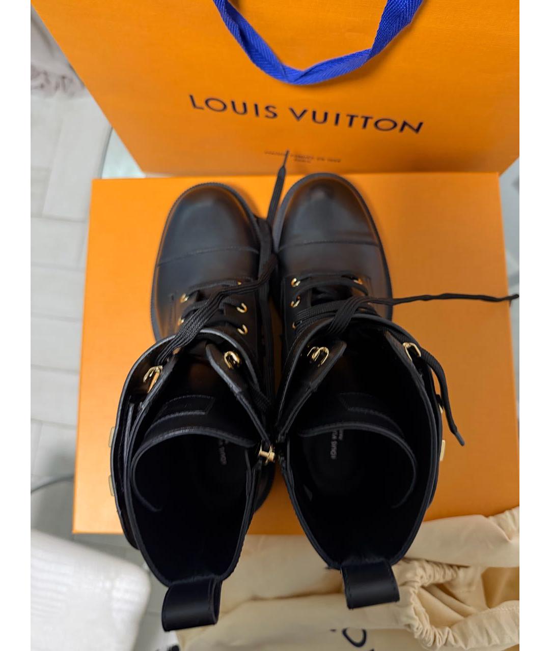 LOUIS VUITTON Черные кожаные ботинки, фото 6