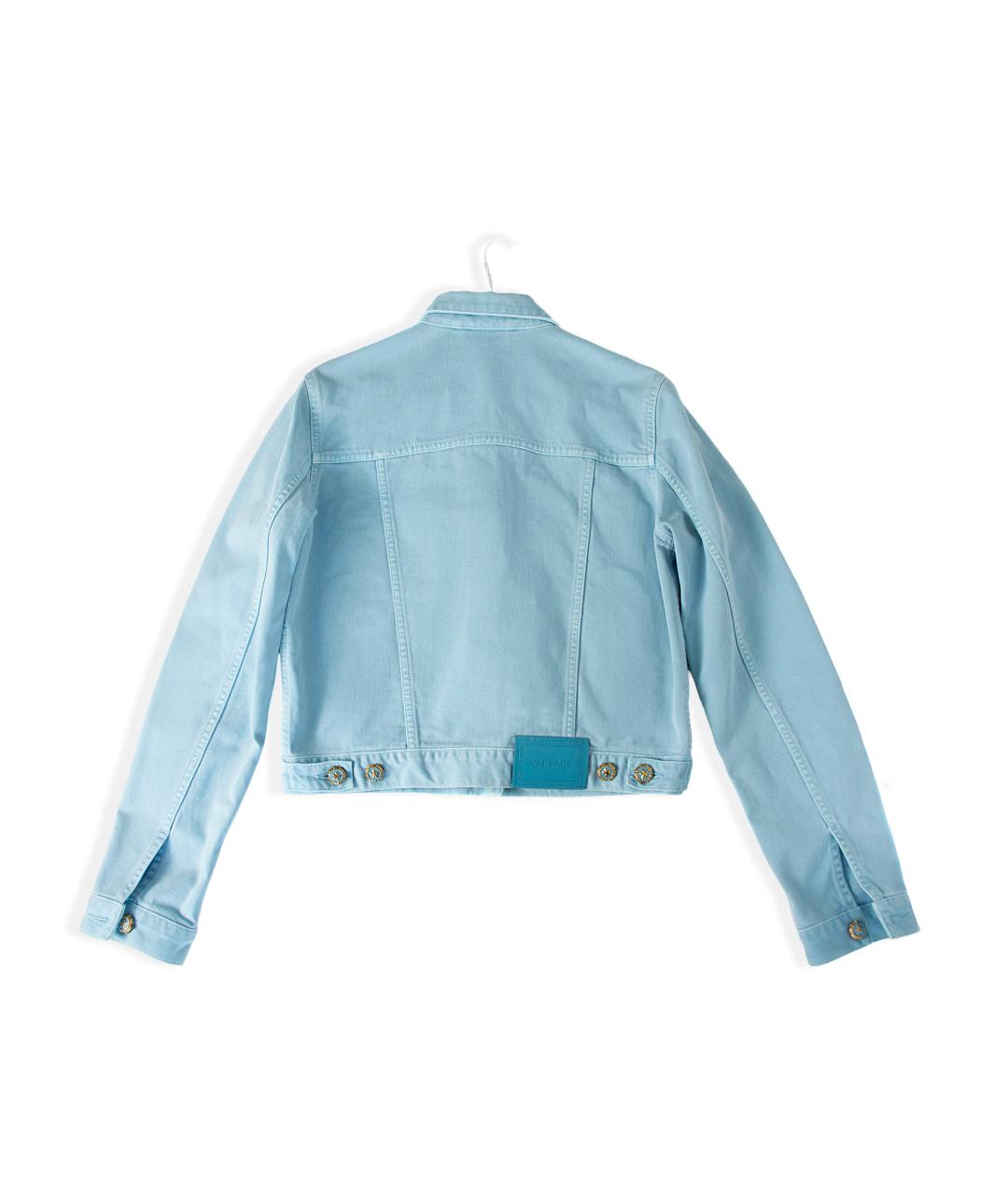 VERSACE Голубой деним жакет/пиджак, фото 2