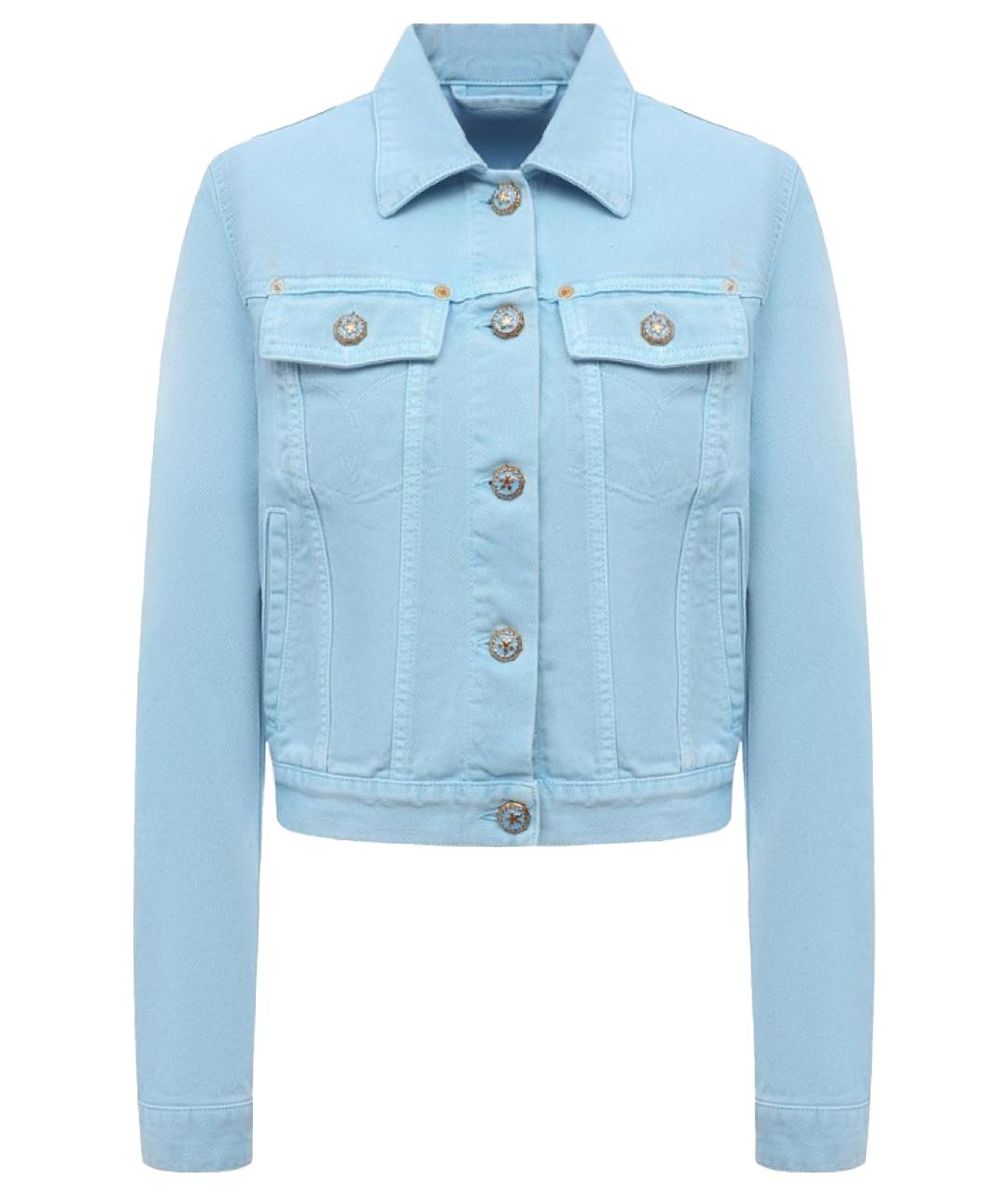 VERSACE Голубой деним жакет/пиджак, фото 1