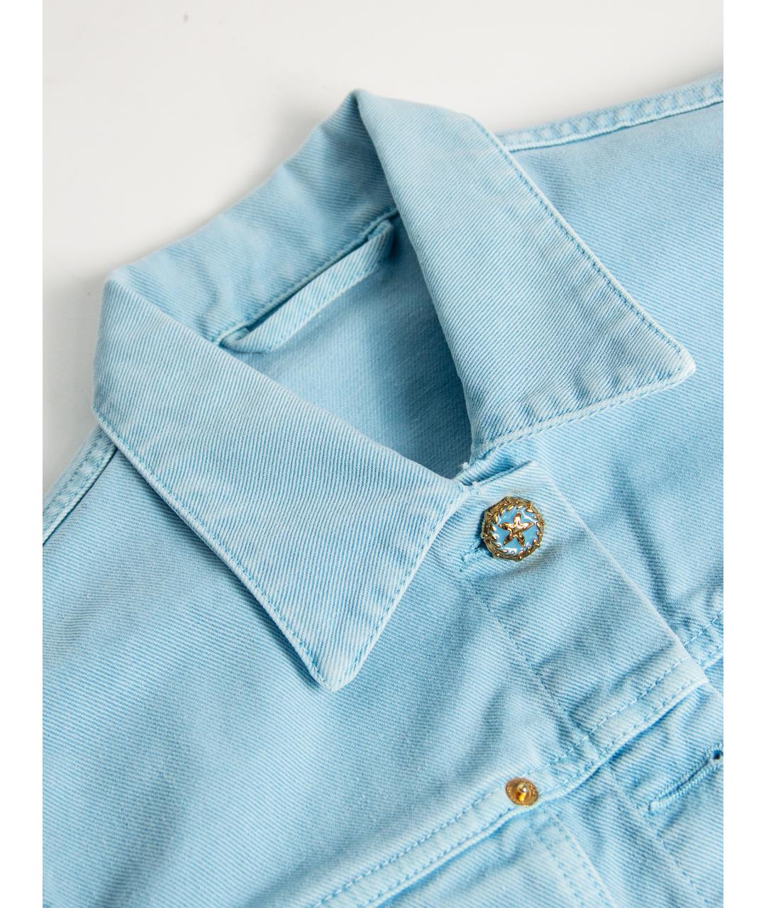 VERSACE Голубой деним жакет/пиджак, фото 4