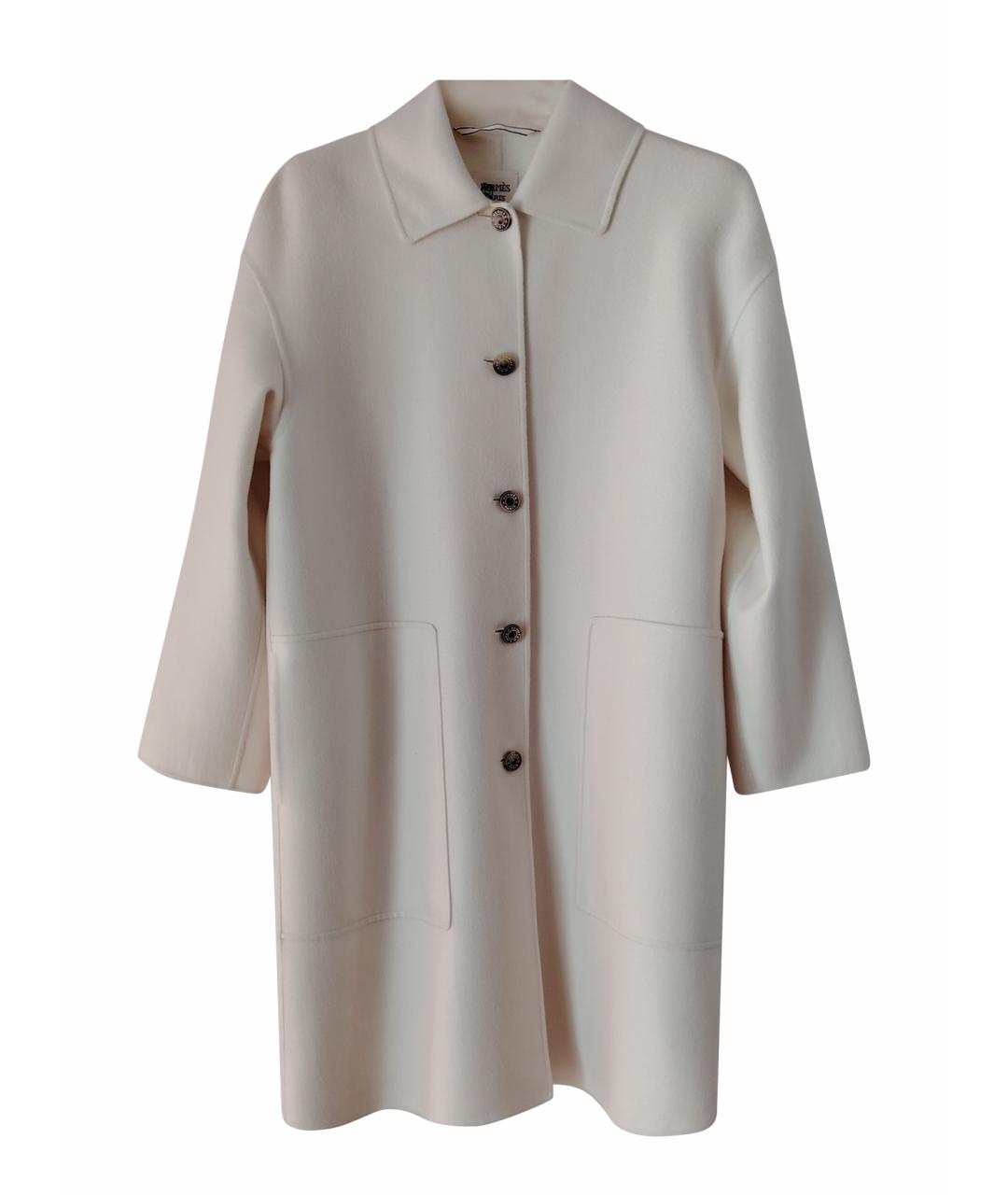 HERMES Белое кашемировое пальто, фото 1